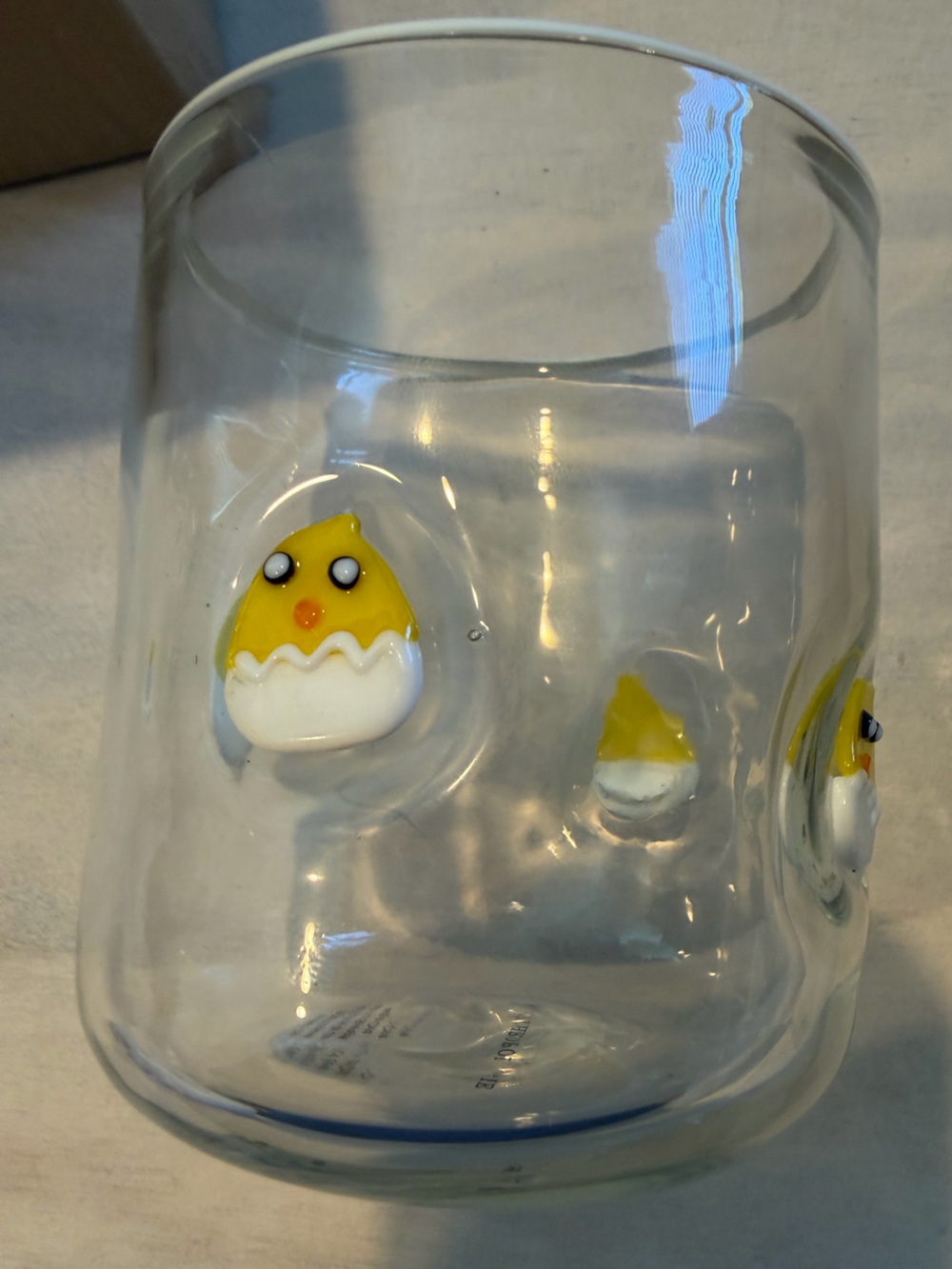 Anthropologie  Icon Juice Glass Easter  Holiday hatching Chick NWT